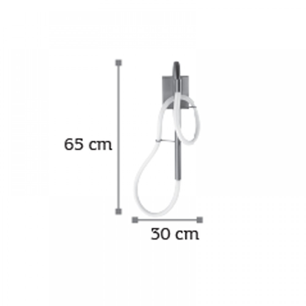 inlight-led-wall-lamp-25w-3000k-chrome-metal-and-silicone-tube-d:65cm-43011-ch-1464-inlight